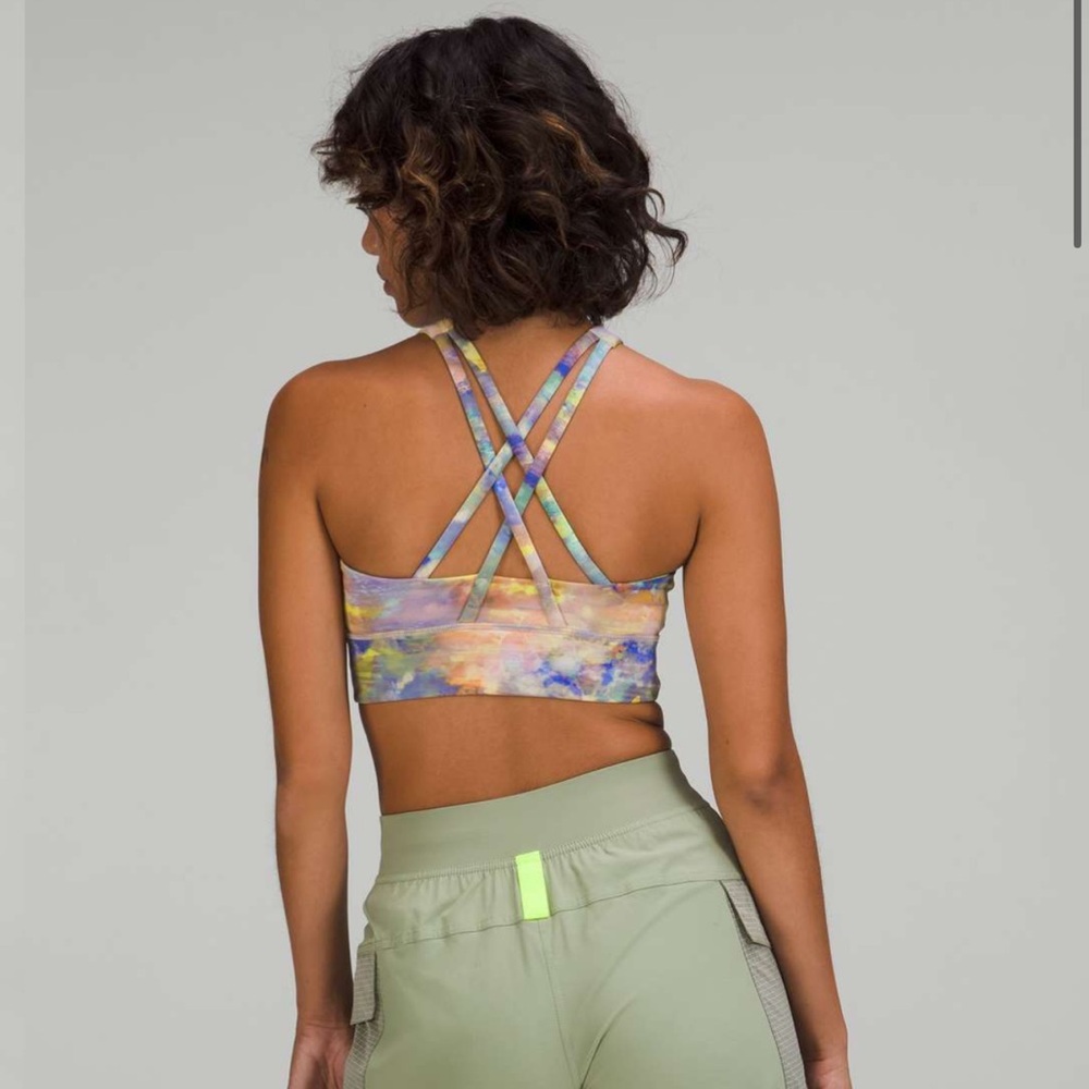 Lululemon Energy High-Neck Longline Tough Bra B–D Cups in Altered Nature Multi